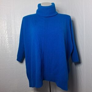 Magaschoni Cobalt Blue Sweater Womens M/L 100% Cashmere Lagenlook Quiet Luxury
